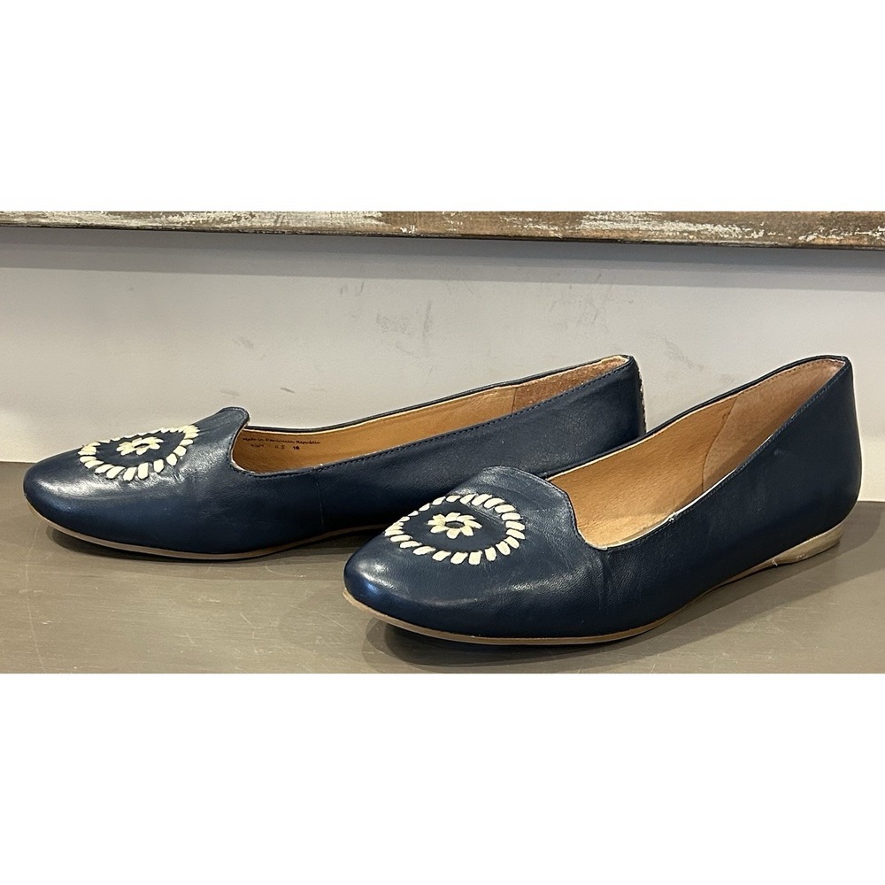 Jack Rogers Rebecca Blue Leather Pinwheel Navajo Flats‎ Shoes Size 9.5M - Picture 3 of 8